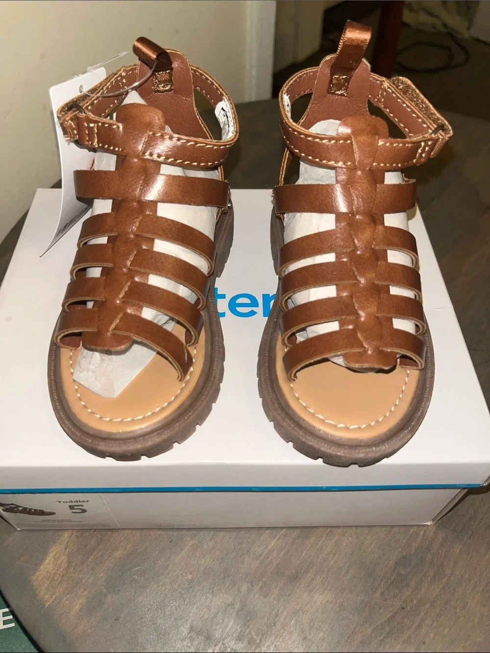 Carter's Brown Strappy Gladiator Sandals for Kids